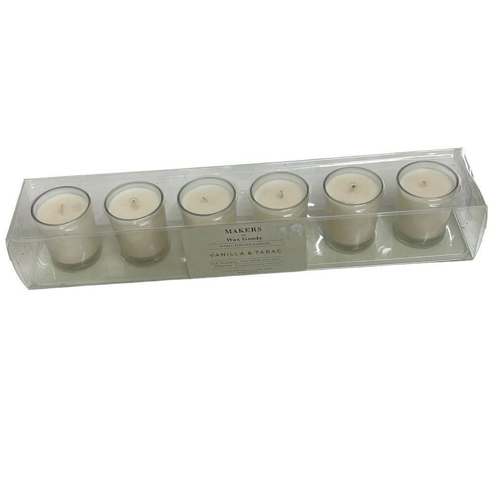 Makers of Wax Goods U.S.A White Richly Scented Candles Set of Fille Votives